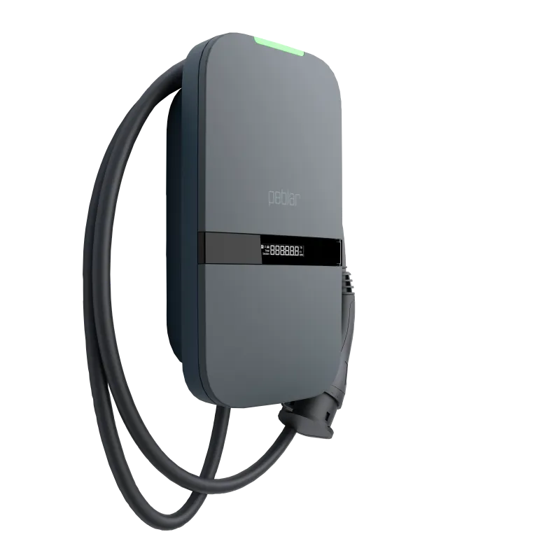 Peblar Home laadpaal met vaste kabel en display - thuislader